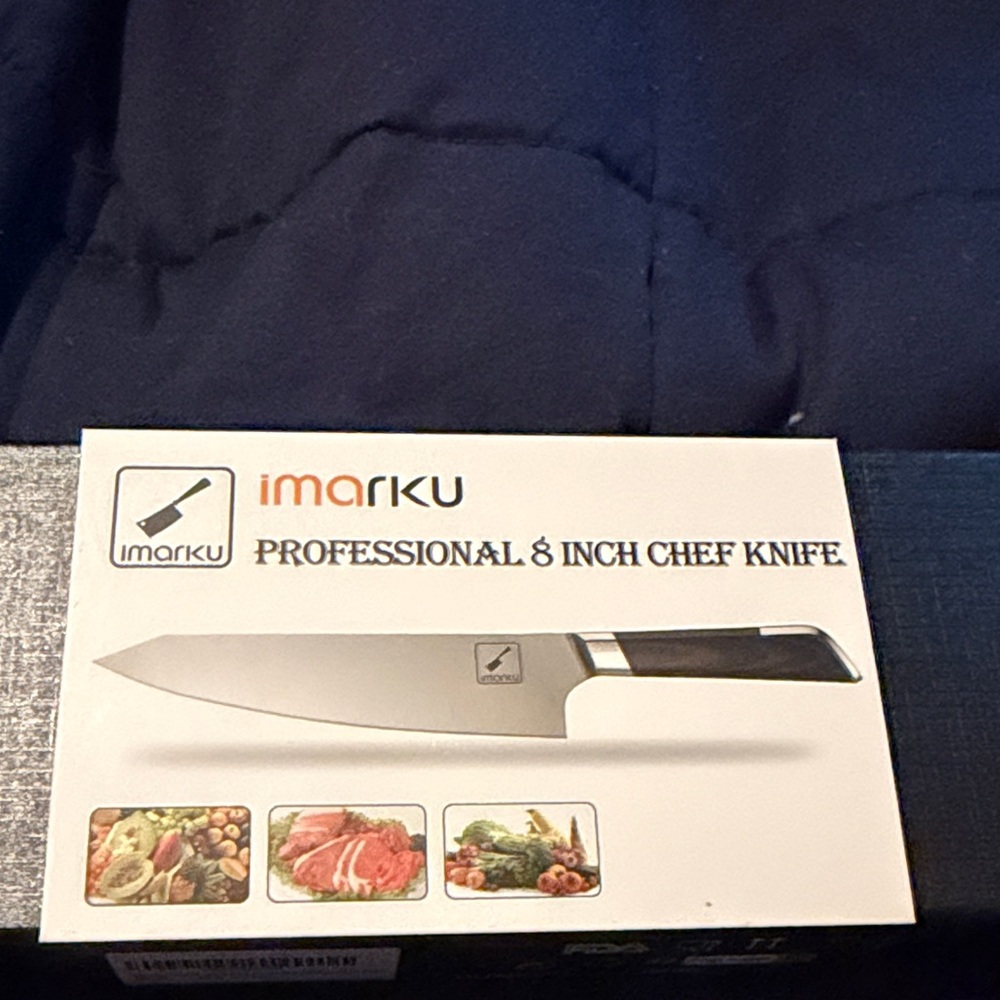8-Inch Professional Chef Knife with Black Handle